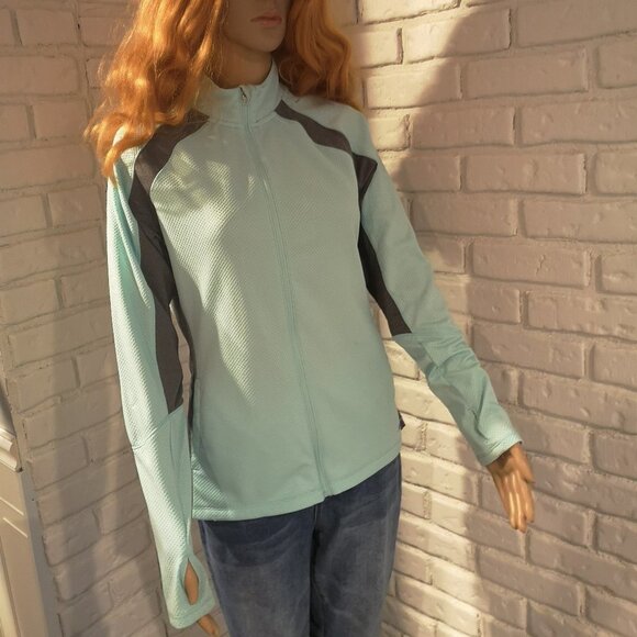 Avia Ladies Size Medium Mint Green Full Zip Long Sleeve Active Jacket - Picture 1 of 6